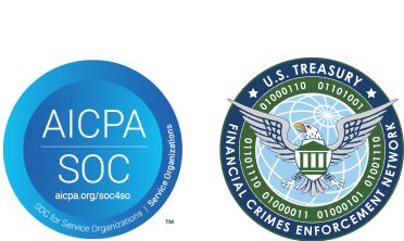 AICPA SOC2 TYPE 1 COMPLIANT, FINCEN CERTIFIED